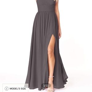 Azazie Chanel Steel Grey Bridesmaid's Dress Unaltered